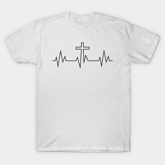 Cross Heartbeat | Christian | Faith | Jesus T-Shirt by ChristianLifeApparel